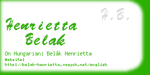 henrietta belak business card