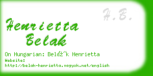 henrietta belak business card